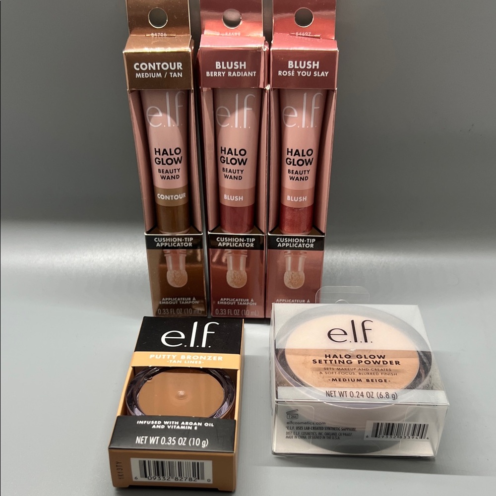 ELF Halo Glow Beauty Wand Set - Berry Radiant, Rose You Slay, Medium Tan